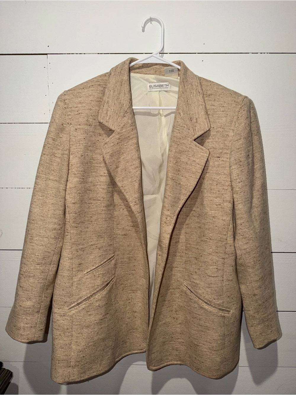 Elisabeth Tan Tweed Open-Front Blazer